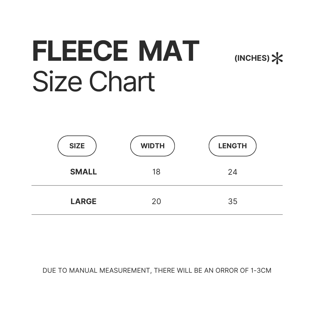 Fleece Mat Size Chart - One Piece EU Store