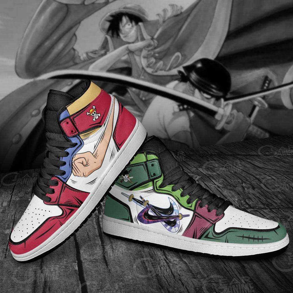 Zoro and Luffy J1s Sneakers Anime Custom - Image 4