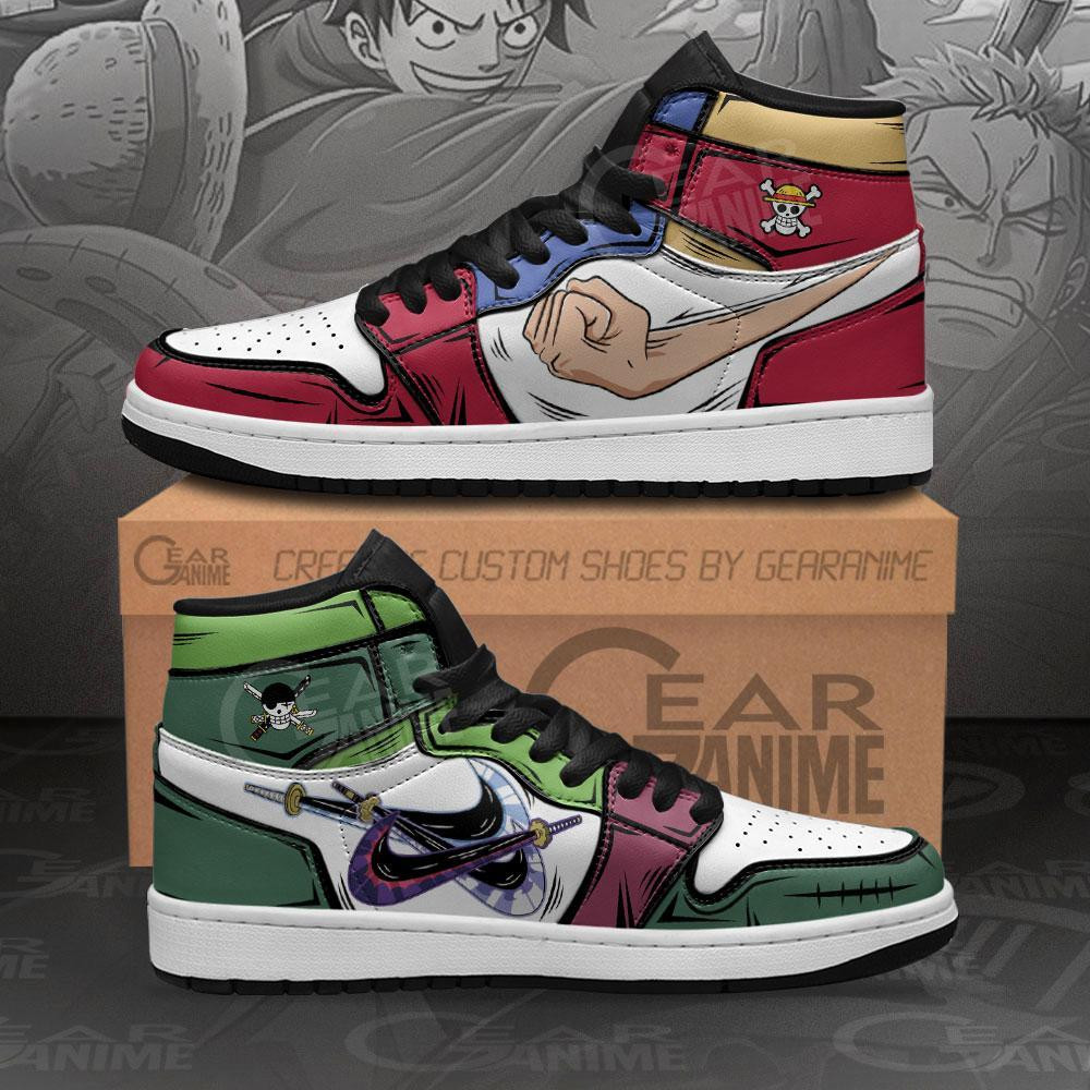 Zoro and Luffy J1s Sneakers Anime Custom - Image 3