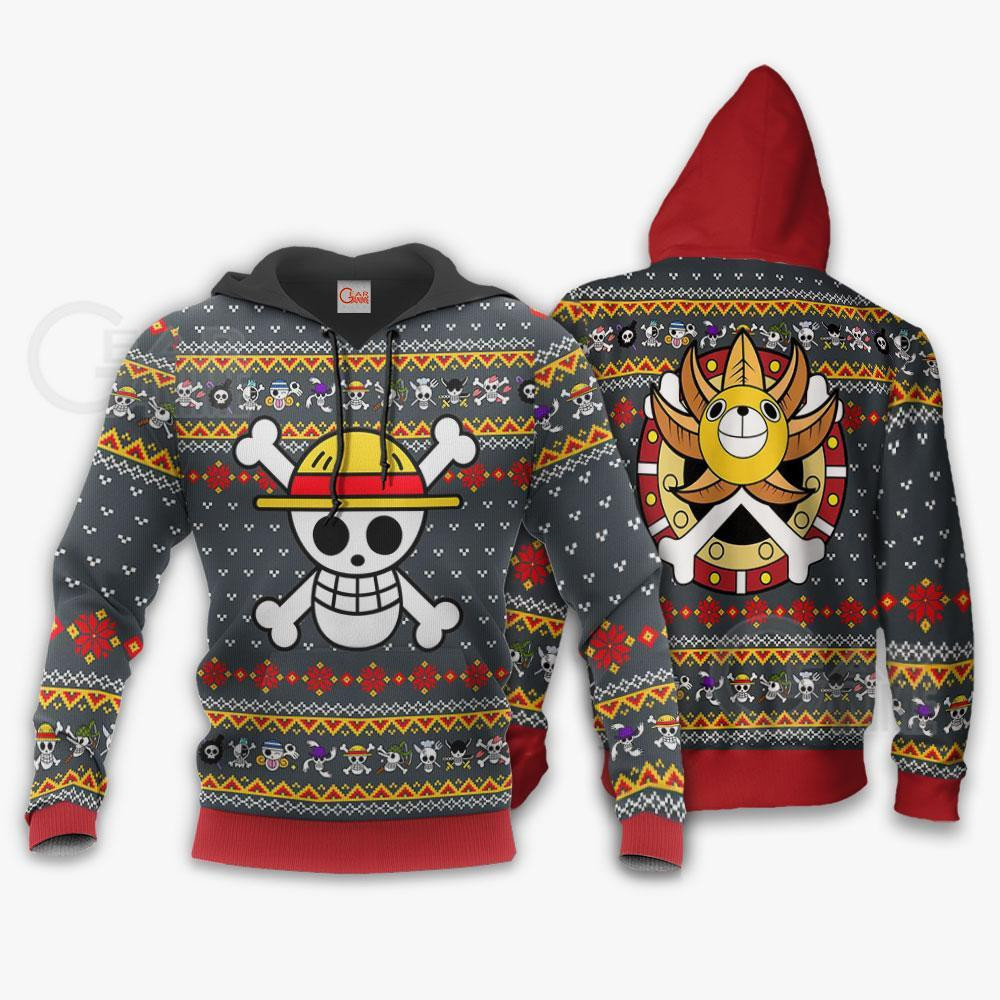 One Piece Straw Hat Priate Xmas Gift Ugly Christmas Sweater - Image 3