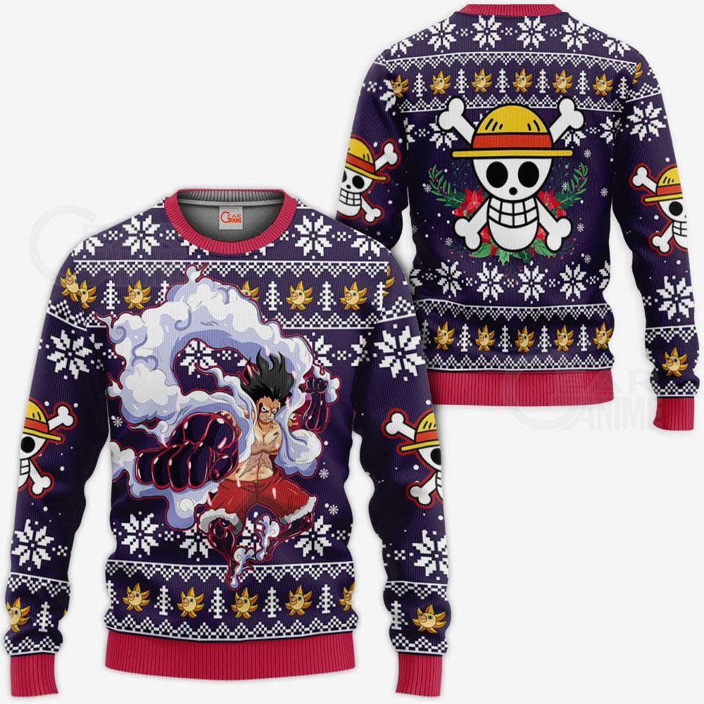 Luffy Gear 4 One Piece Anime Xmas Gift Ugly Christmas Sweater