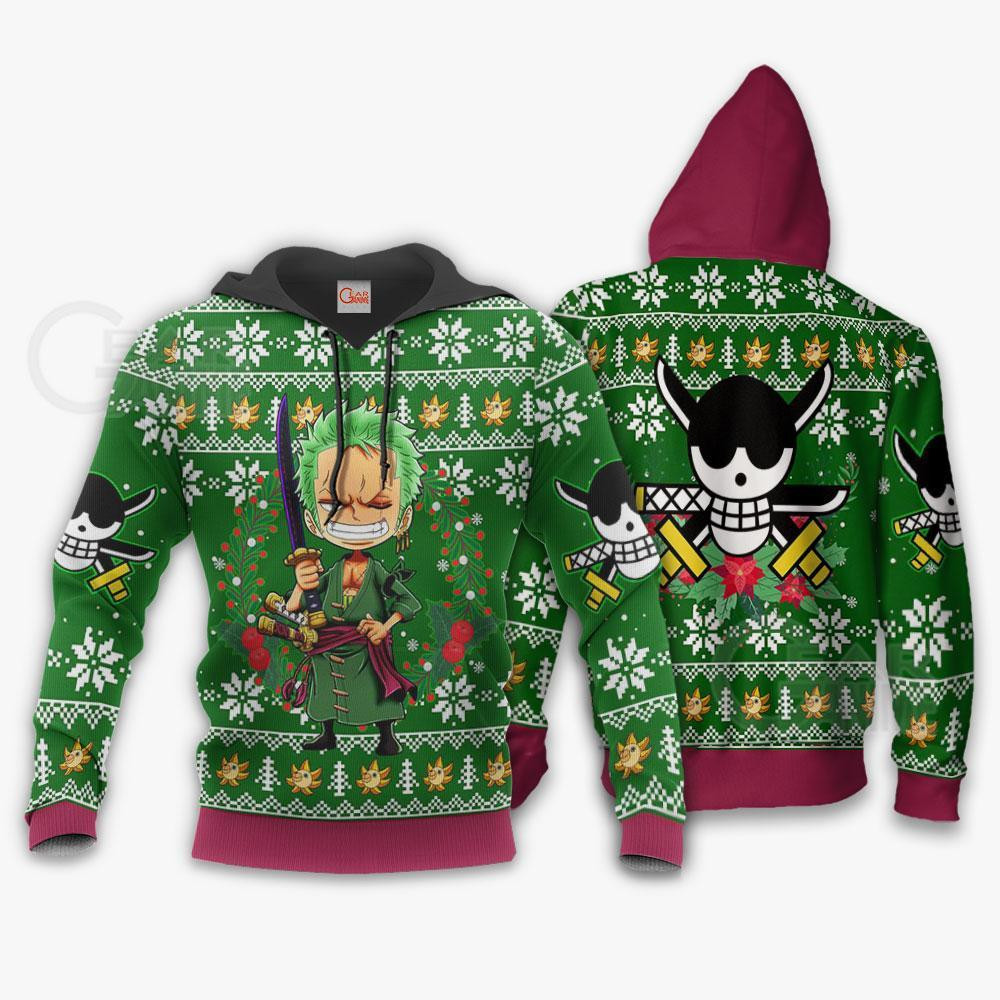 Zoro One Piece Anime Xmas Gift Ugly Christmas Sweater - Image 3