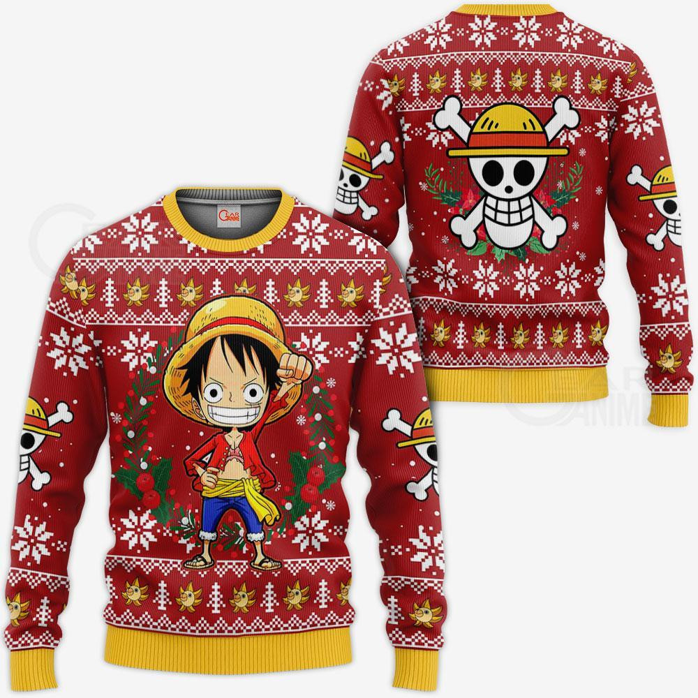 Luffy One Piece Anime Xmas Shirt Ugly Christmas Sweater