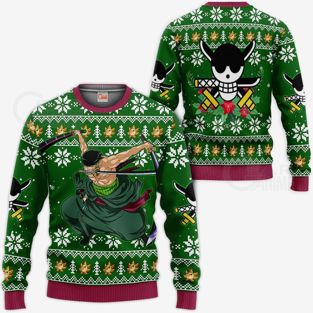 Roronoa Zoro Swords One Piece Anime Xmas Ugly Christmas Sweater