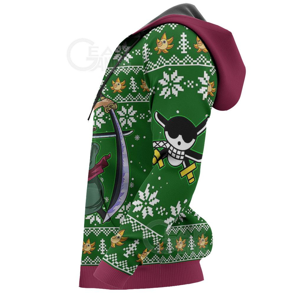 Roronoa Zoro Swords One Piece Anime Xmas Ugly Christmas Sweater - Image 5