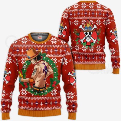 Portgas Ace One Piece Anime Xmas Gift Ugly Christmas Sweater
