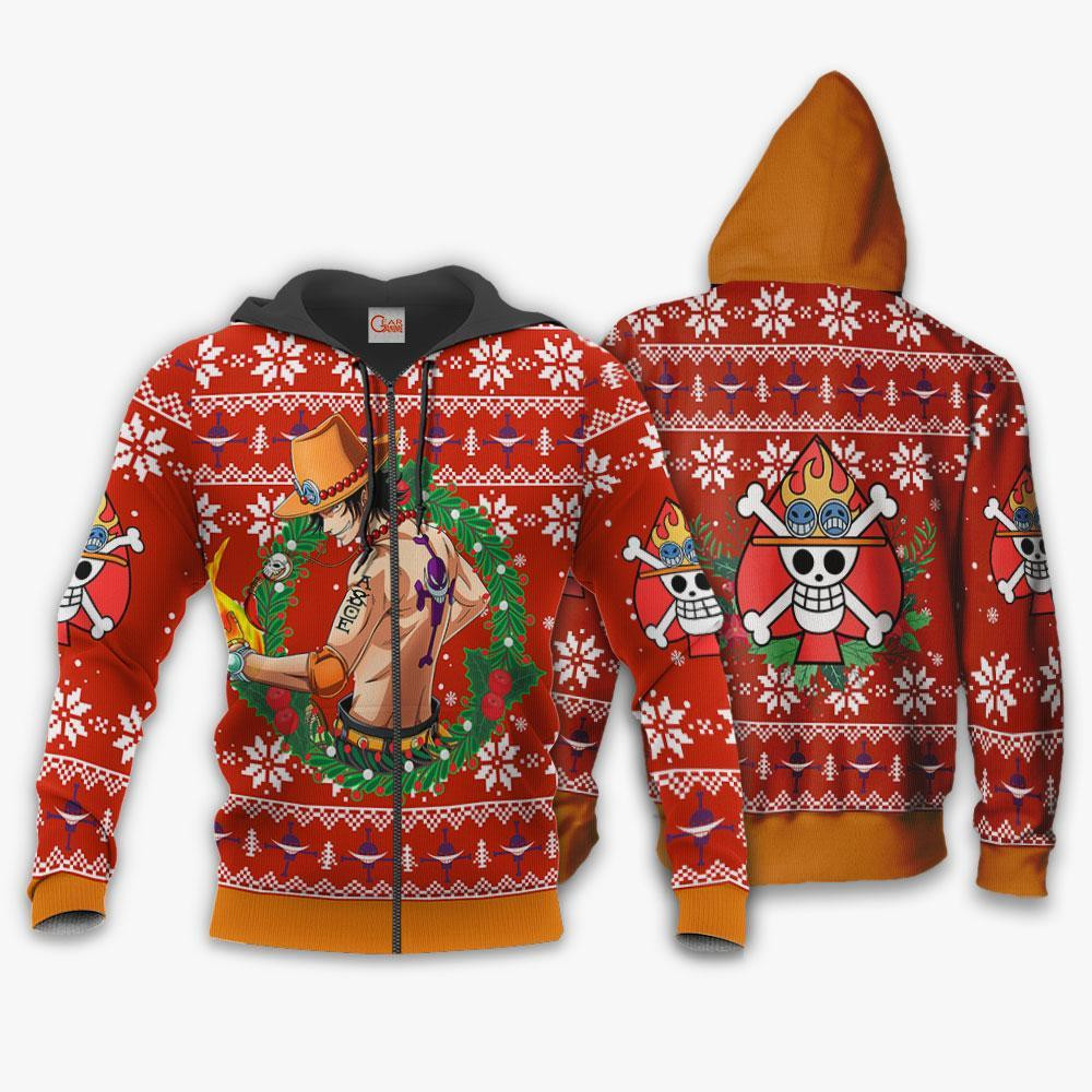 Portgas Ace One Piece Anime Xmas Gift Ugly Christmas Sweater - Image 2