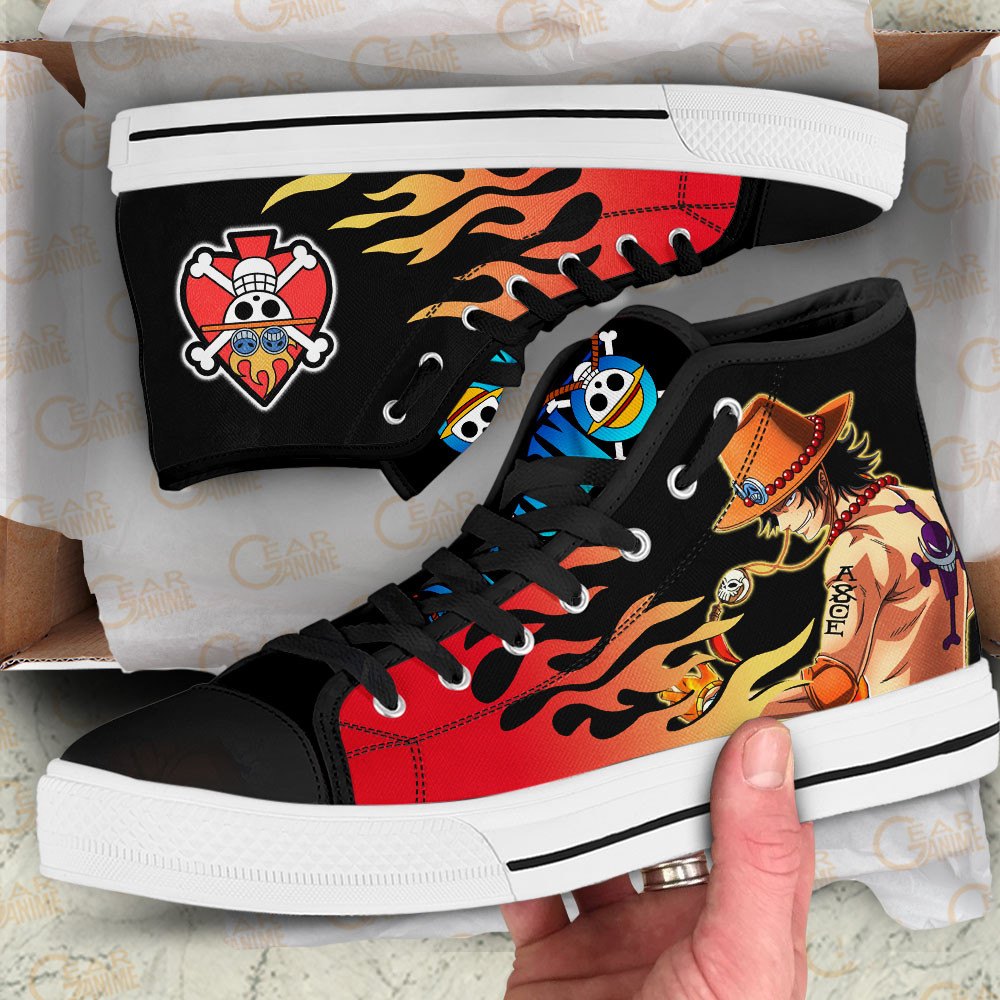 Ace D. Portgas High Top Shoes Custom One Piece Sneakers - Image 2