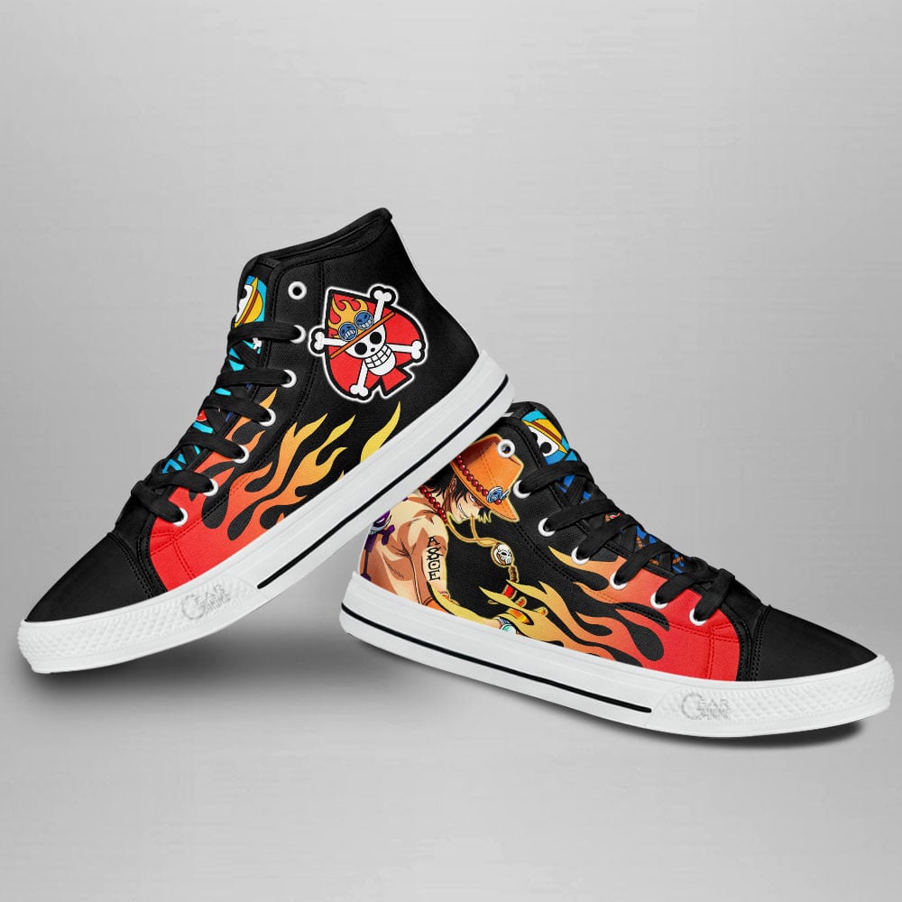 Ace D. Portgas High Top Shoes Custom One Piece Sneakers - Image 4