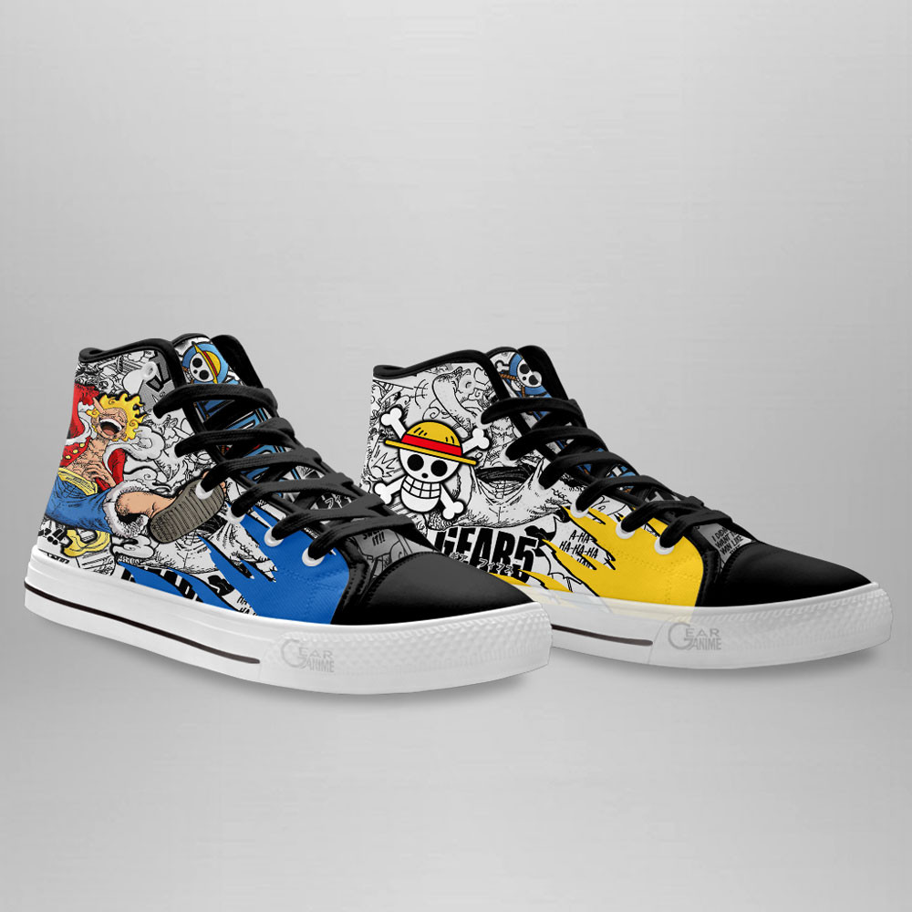 Luffy Gear 5 Nika Joy Boy High Top Shoes - Image 3