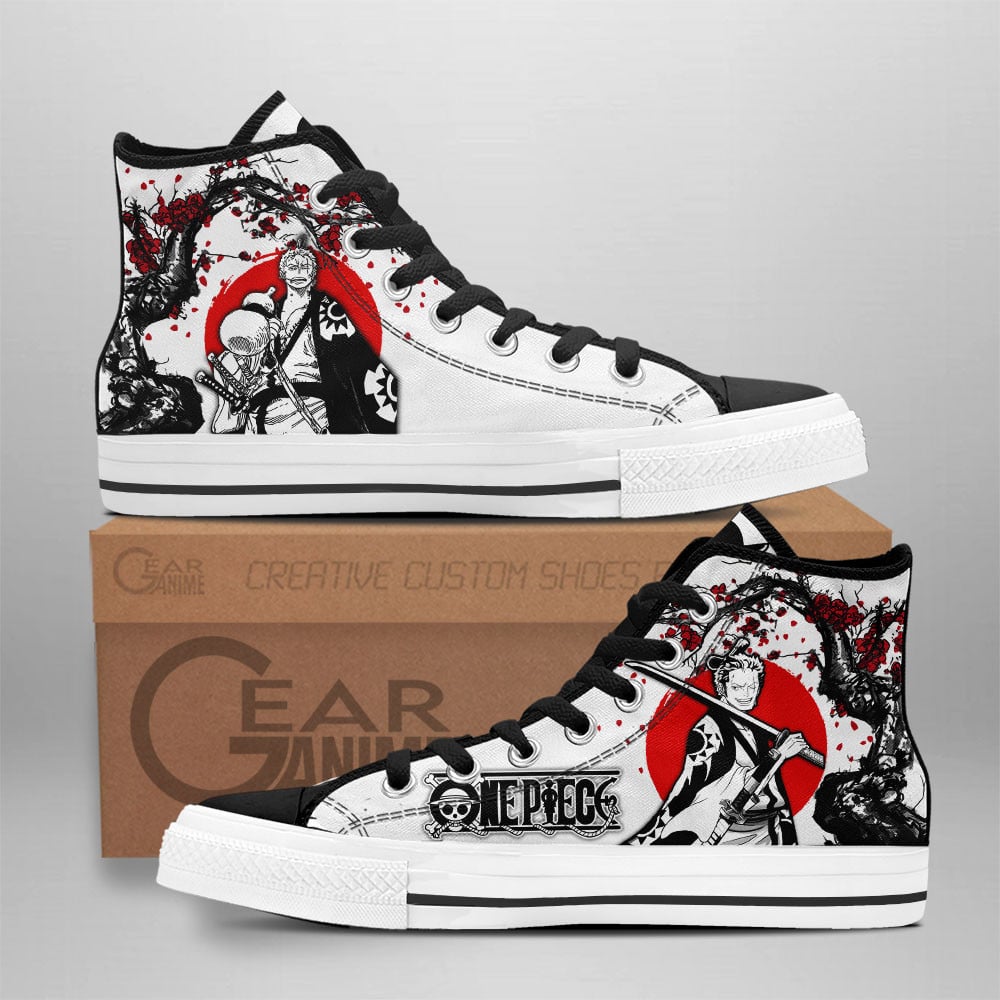 Zoro Wano Arc High Top Shoes Anime One Piece Sneakers