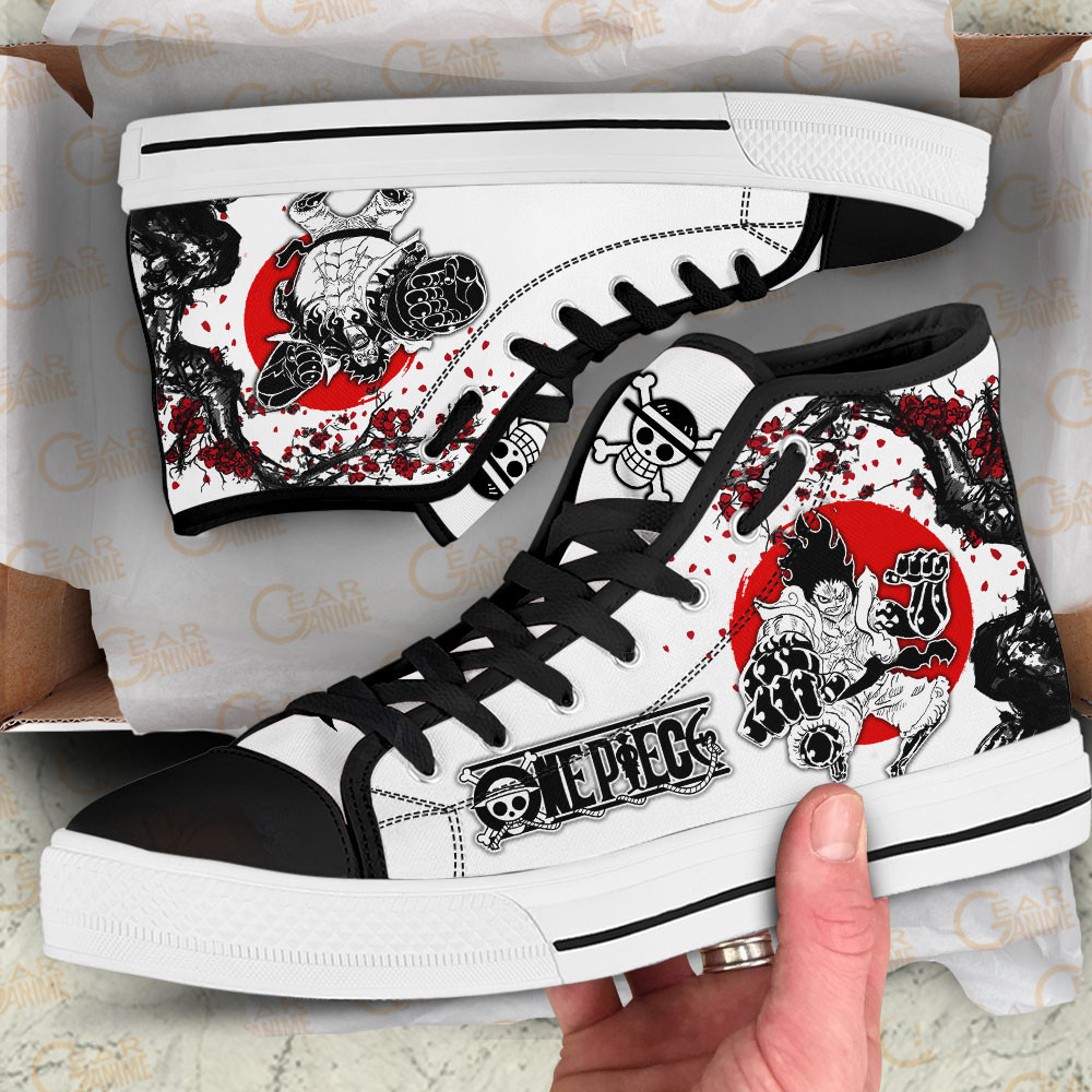 Luffy Gear 4 High Top Shoes Anime One Piece Sneakers - Image 2