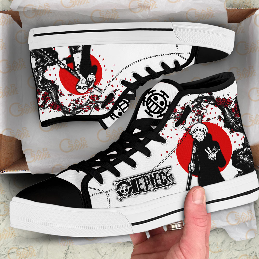 Trafalgar Law High Top Shoes Anime One Piece Sneakers - Image 2