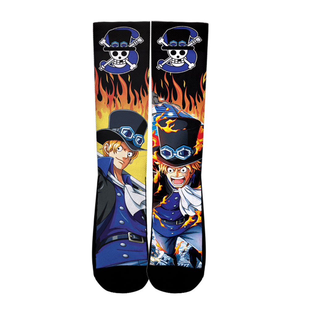 Sabo One Piece Anime Socks Flames Style - Image 2