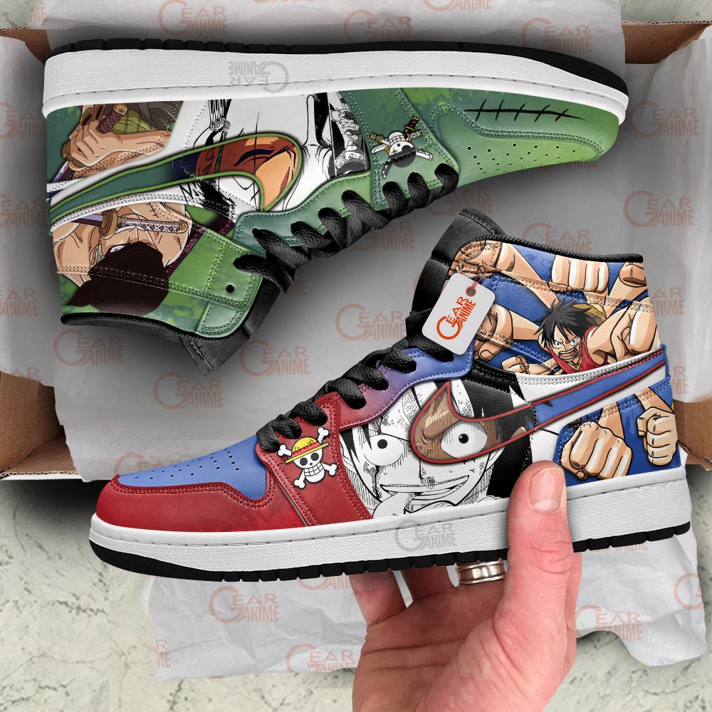 Luffy and Roronoa Zoro Anime Shoes Custom Sneakers - Image 3