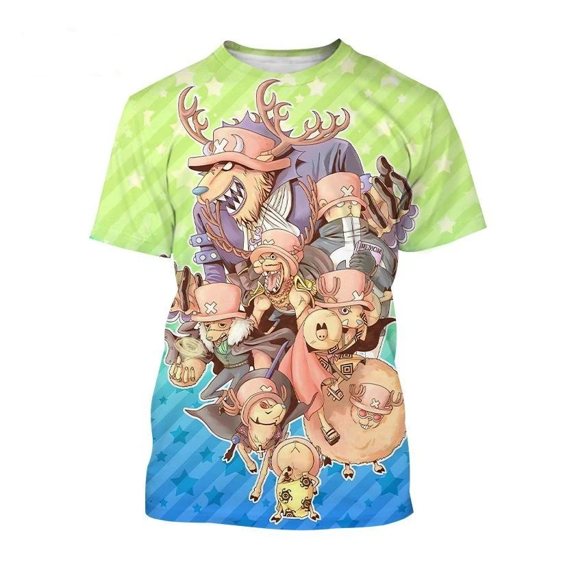 2023 Summer Hot Sale One Piece 3D Print T Shirt Japanese Anime Cute Cartoon Character Chopper 6 - One Piece EU Store