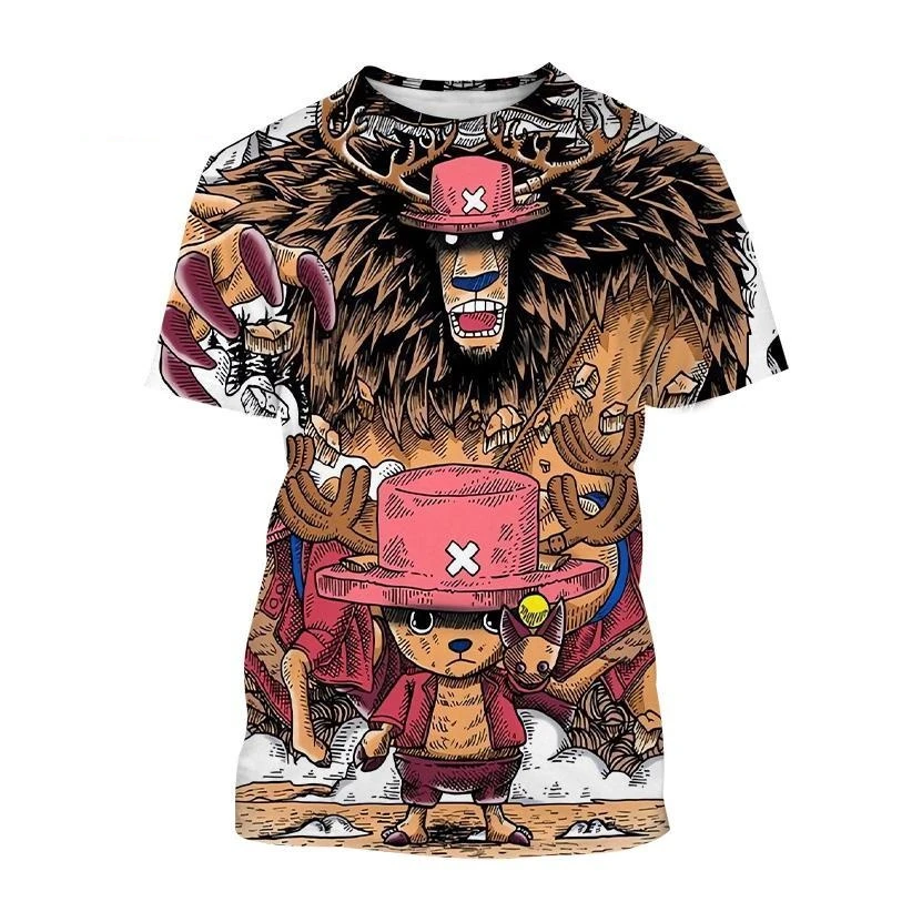 2023 Summer Hot Sale One Piece 3D Print T Shirt Japanese Anime Cute Cartoon Character Chopper - One Piece EU Store
