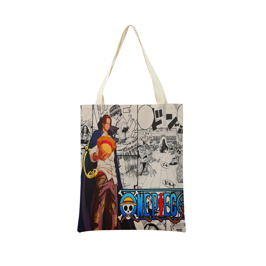 Anime One Piece Pattern Market Eco Shopping Bag Double Side Print Design Foldable Women Handbag Portable 14 - One Piece EU Store