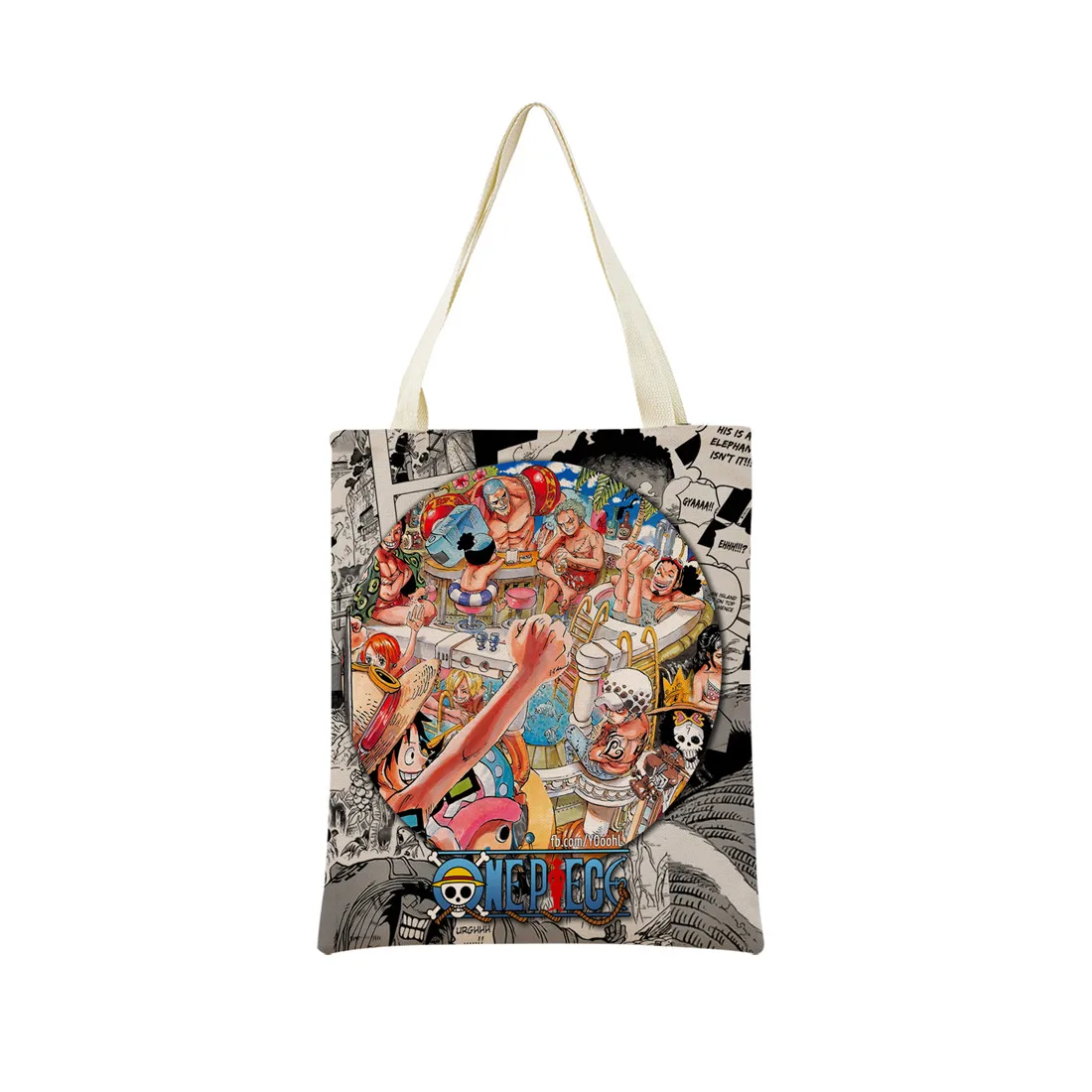 Anime One Piece Pattern Market Eco Shopping Bag Double Side Print Design Foldable Women Handbag Portable 16 - One Piece EU Store