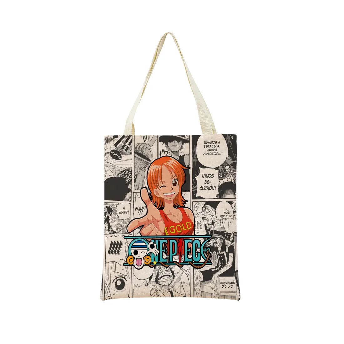 Anime One Piece Pattern Market Eco Shopping Bag Double Side Print Design Foldable Women Handbag Portable 20 - One Piece EU Store