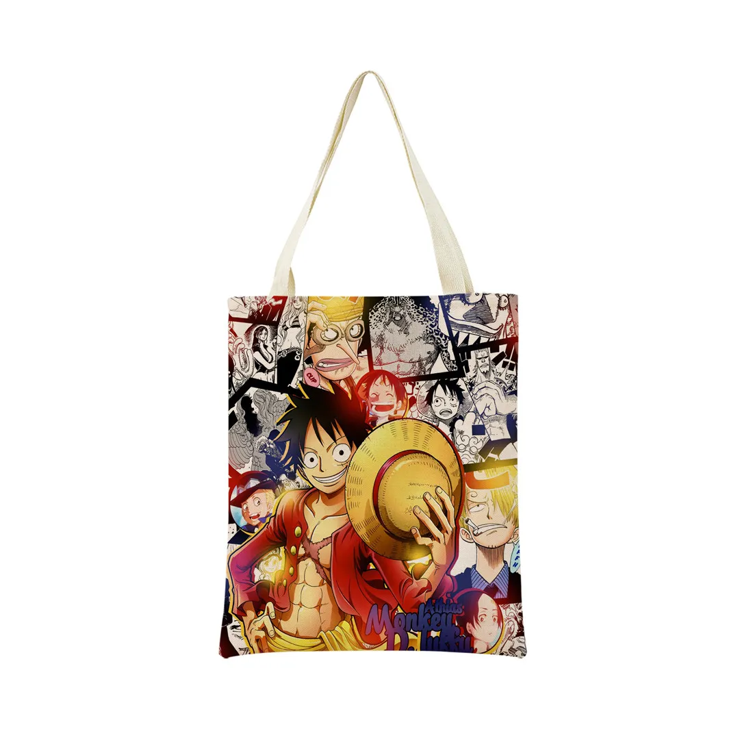 Anime One Piece Pattern Market Eco Shopping Bag Double Side Print Design Foldable Women Handbag Portable 23 - One Piece EU Store