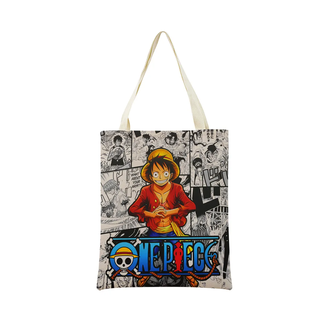 Anime One Piece Pattern Market Eco Shopping Bag Double Side Print Design Foldable Women Handbag Portable 7 - One Piece EU Store