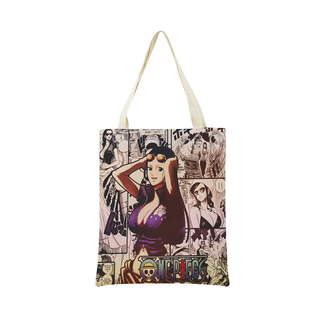 Anime One Piece Pattern Market Eco Shopping Bag Double Side Print Design Foldable Women Handbag Portable 9 - One Piece EU Store