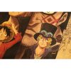 Anime One Piece Three Brothers White Beard Red Hair Dragon Kraft paper vintage poster bar cafe 3 - One Piece EU Store