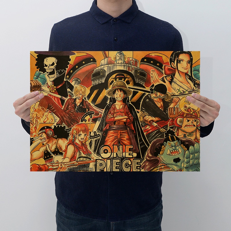 One Piece Character Vintage Kraft Paper Poster