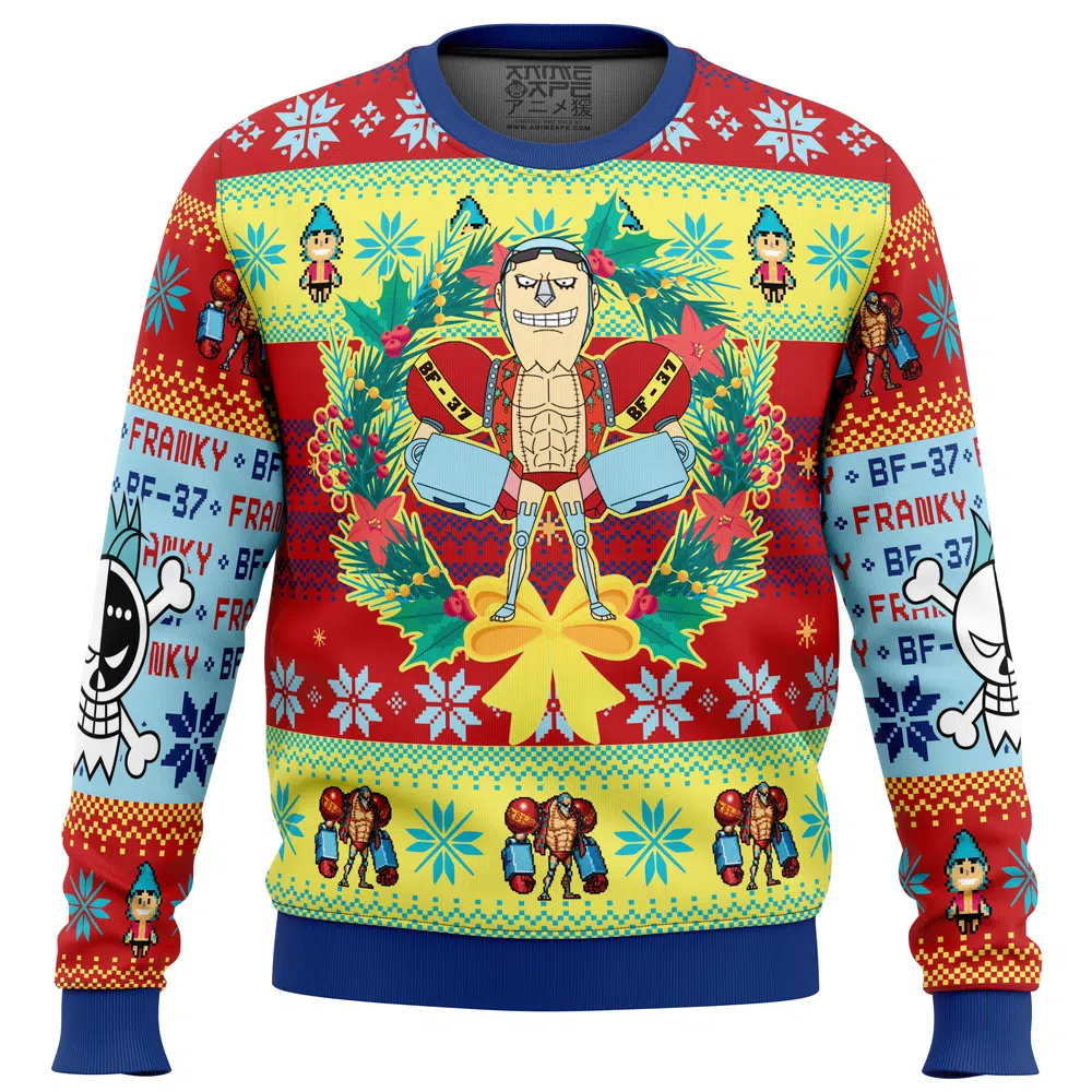 Christmas Franky One Piece men sweatshirt FRONT mockup - One Piece EU Store