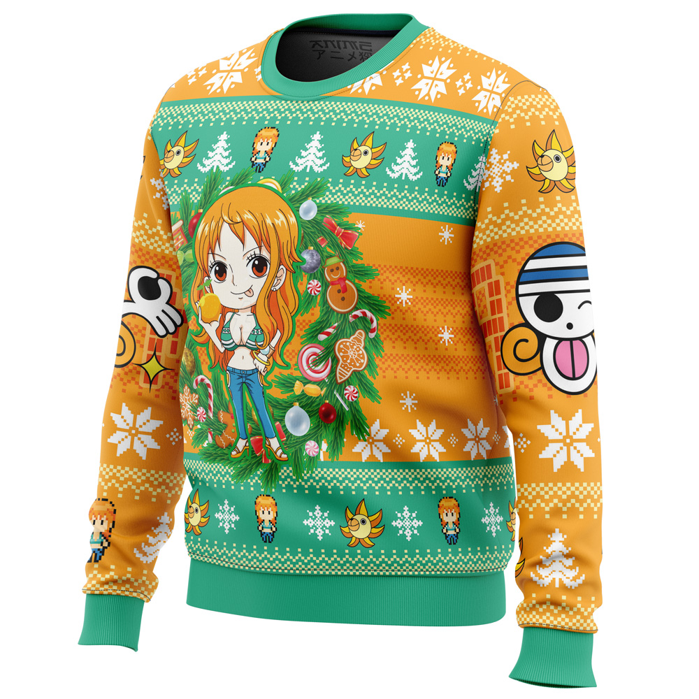 Christmas Nami One Piece Ugly Christmas Sweater - Image 2