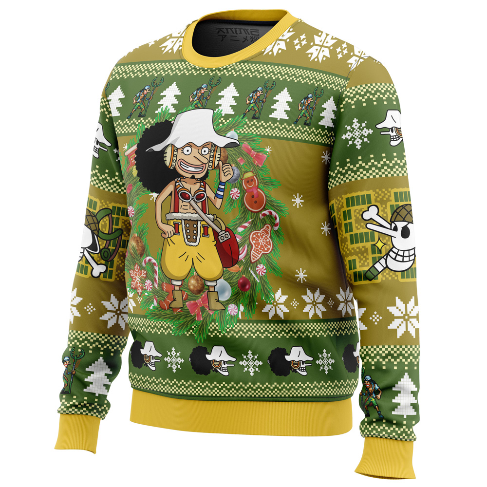 Christmas Usopp One Piece Ugly Christmas Sweater - Image 2