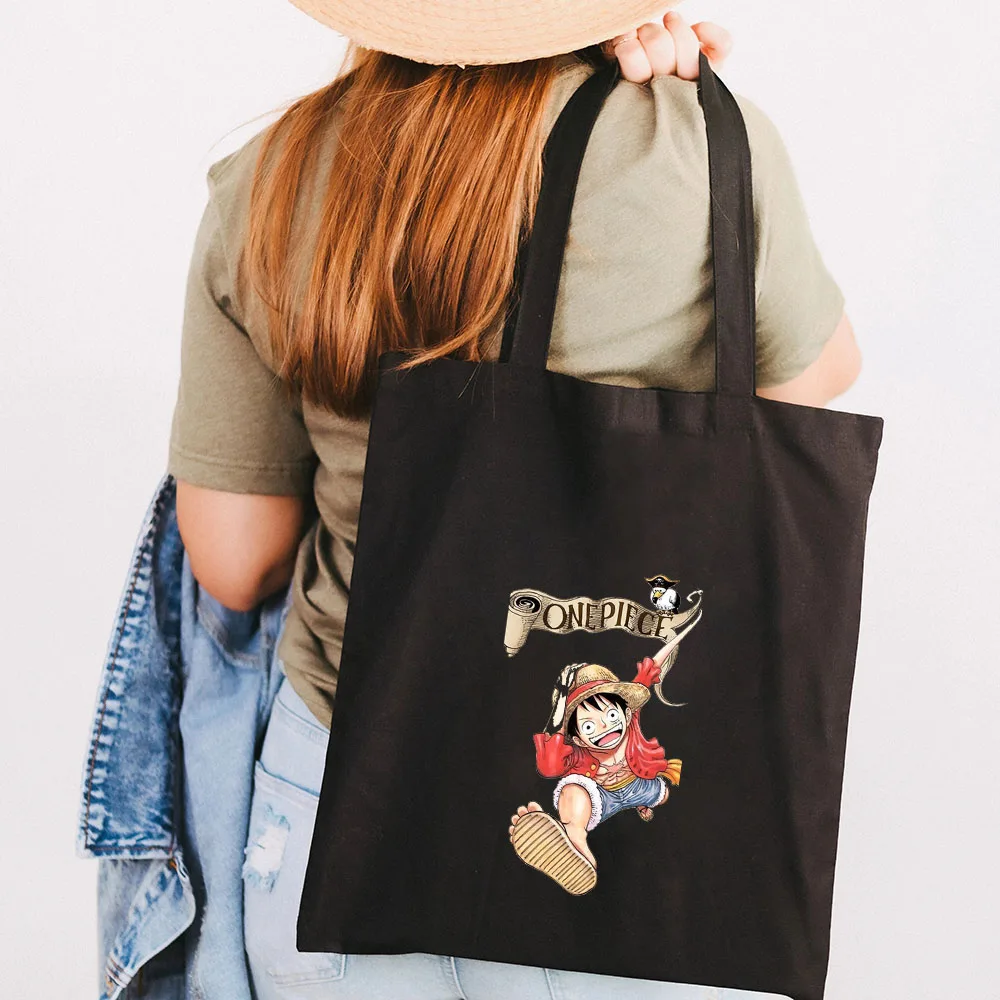 Cute Anime Monkey D Luffy Roronoa Zoro One Piece Women Canvas Shoulder Bag Handbag Tote Eco 3 - One Piece EU Store