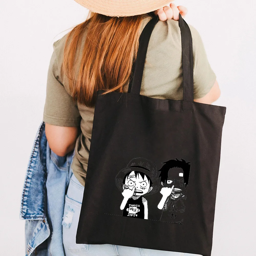Cute Anime Monkey D Luffy Roronoa Zoro One Piece Women Canvas Shoulder Bag Handbag Tote Eco 5 - One Piece EU Store
