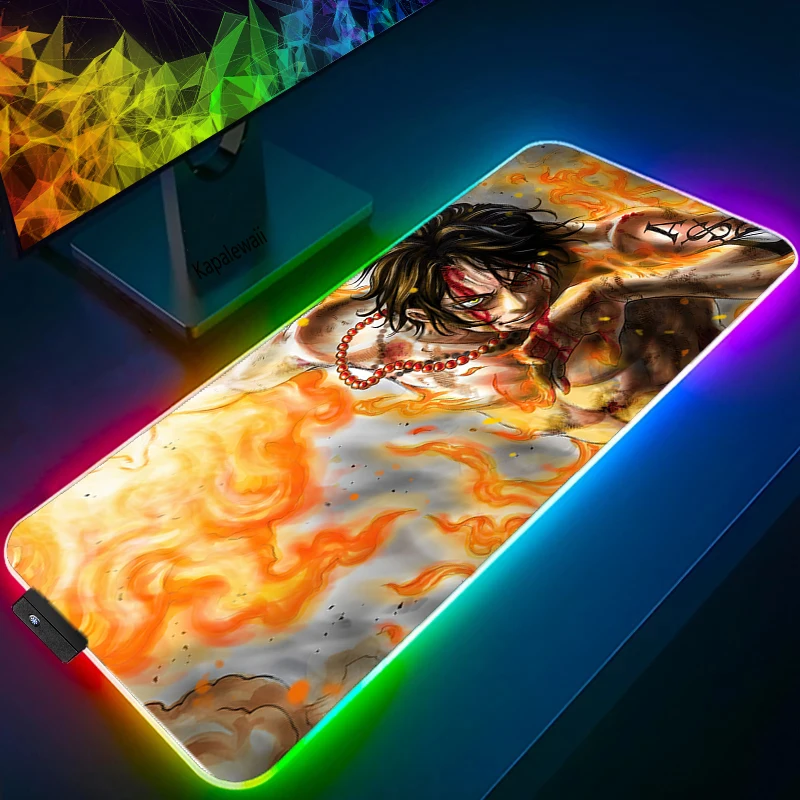 LED Light Mause Pad for Computer Mouse Pad Anime Desk Mat PC Gamer Cabinet For Office 1 - One Piece EU Store