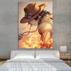 One Piece Ace Burning Flame Orange Portrait 1pc Canvas Print 1 - One Piece EU Store