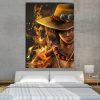 One Piece Blazing Fire Fist Ace Pirate Yellow 1pc Wall Art 1 - One Piece EU Store