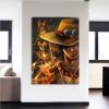 One Piece Blazing Fire Fist Ace Pirate Yellow 1pc Wall Art 2 - One Piece EU Store