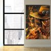 One Piece Blazing Fire Fist Ace Pirate Yellow 1pc Wall Art 3 - One Piece EU Store