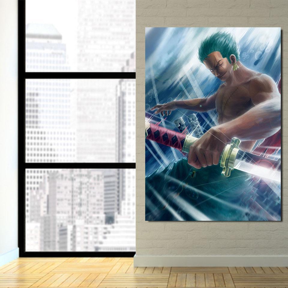 One Piece Charming Roronoa Zoro Santoryu Blue Wall Art - Image 3
