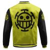 One Piece Heart Pirates Symbol Yellow Black Varsity Jacket Back - One Piece EU Store