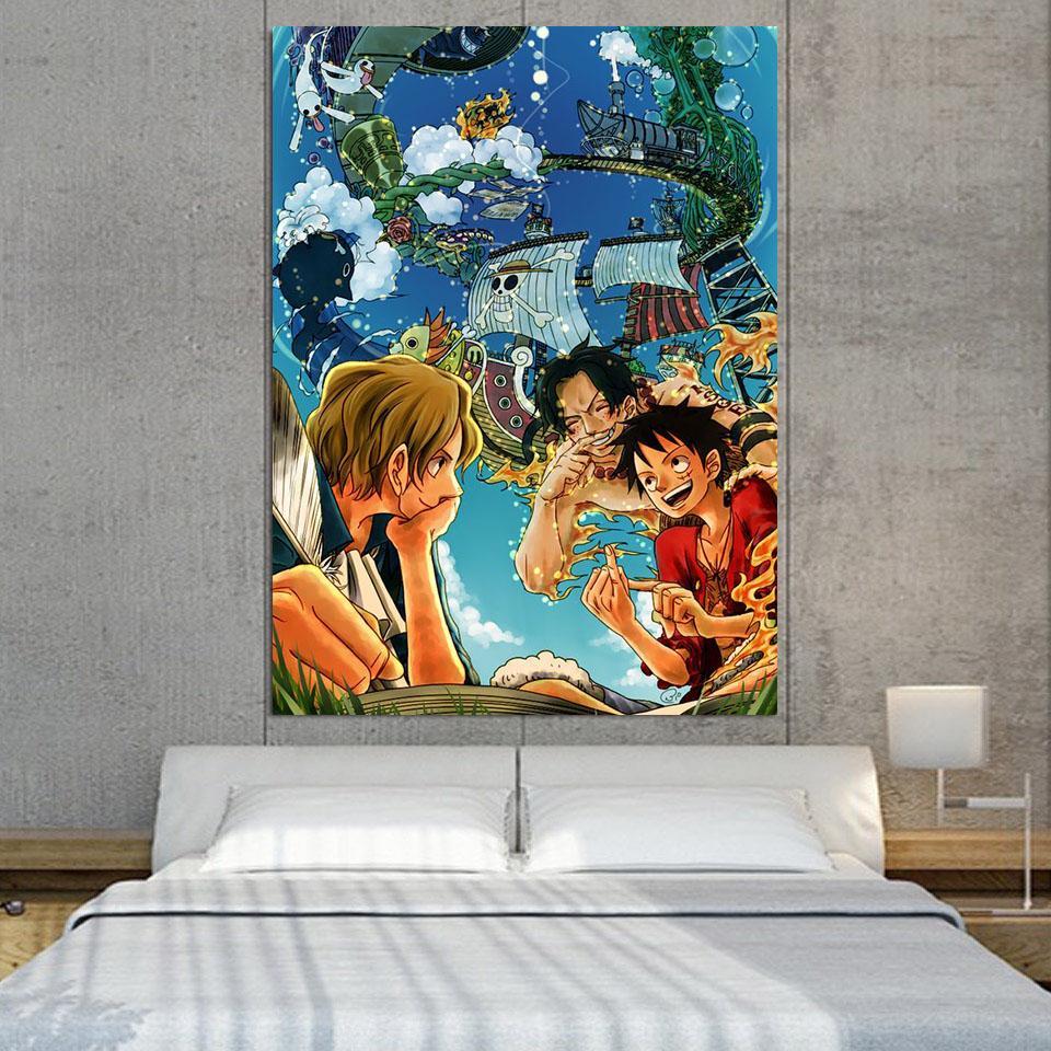 One Piece Luffy Ace Sabo Brotherhood Friendship Wall Art