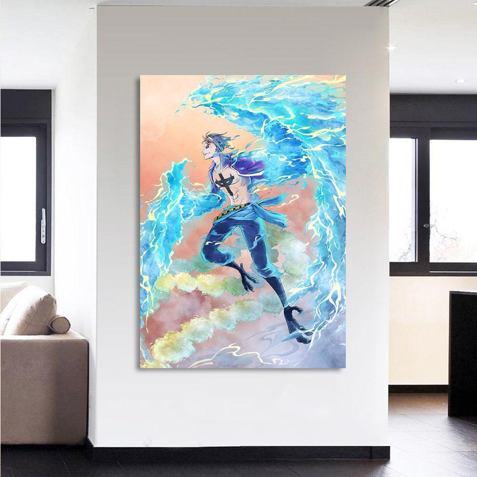 One Piece Marco The Phoenix Pirate Blue Portrait 1pc Canvas - Image 2