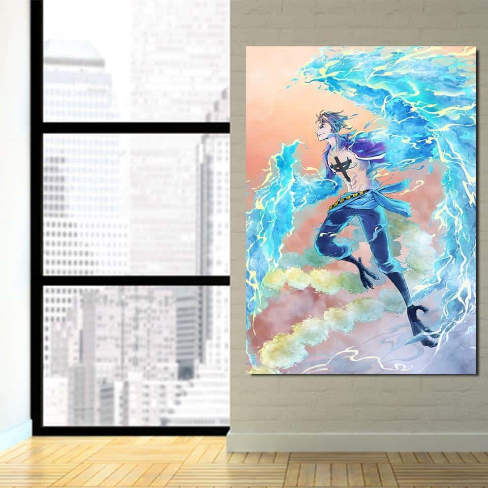 One Piece Marco The Phoenix Pirate Blue Portrait 1pc Canvas - Image 3