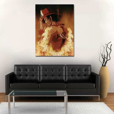 One Piece Portgas D Ace Flame Aura Portrait Orange 1pc Canvas