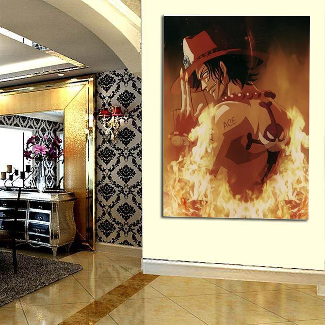 One Piece Portgas D Ace Flame Aura Portrait Orange 1pc Canvas - Image 2