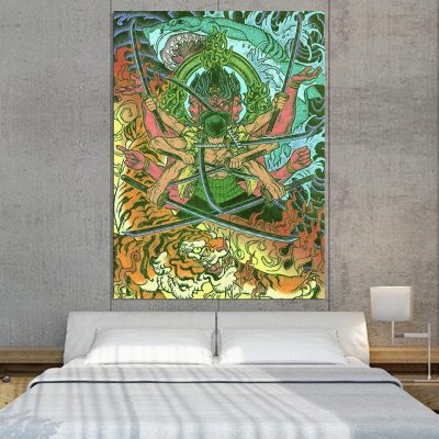 One Piece Roronoa Zoro Epic Asura God Green 1pc Canvas Print