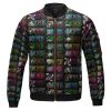 One Piece Straw Hat Pirate Members Logo Pattern Bomber Jacket Front - One Piece EU Store