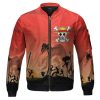 One Piece Straw Hat Pirates Silhouette Red Bomber Jacket Front - One Piece EU Store