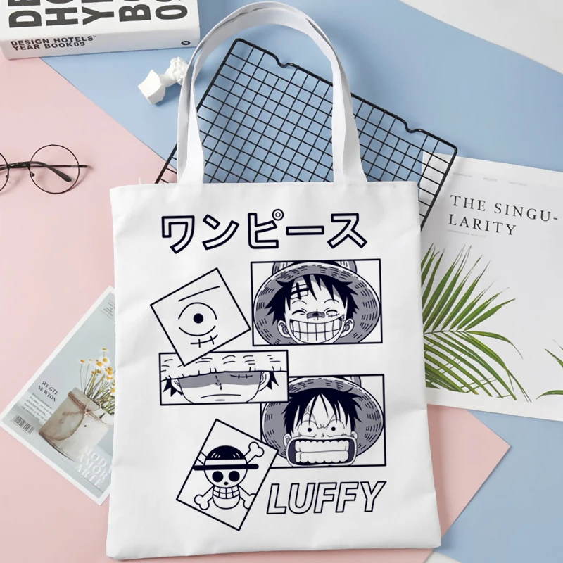 One Piece Luffy White Tote Bag